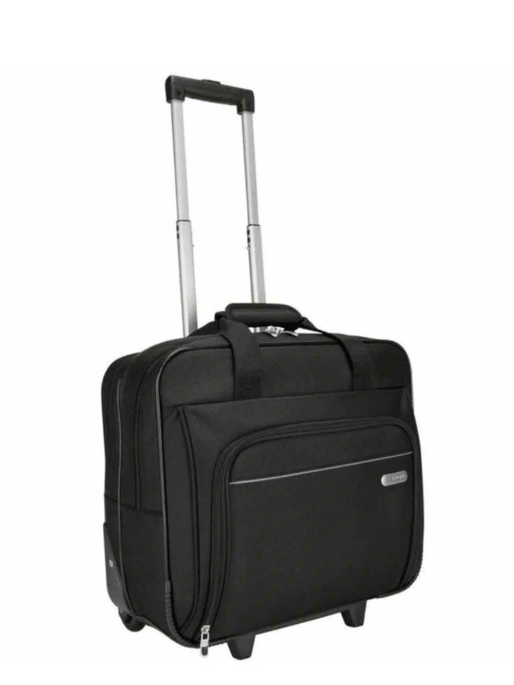 Targus rolling work bag. Black. Silver-toned hardware.